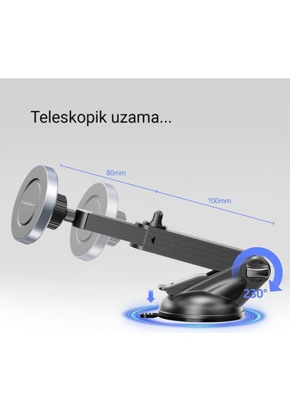 EH211 Vakumlu Ayarlanabilir Vantuzlu Manyetik Mıknatıslı Magsafe Araç Içi Telefon Tutucu fırsatları