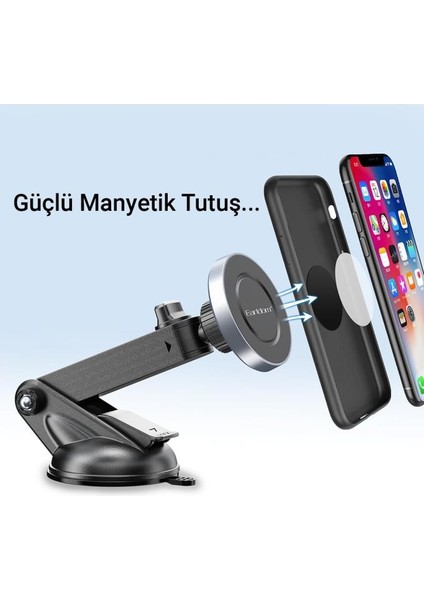 EH211 Vakumlu Ayarlanabilir Vantuzlu Manyetik Mıknatıslı Magsafe Araç Içi Telefon Tutucu indirimleri