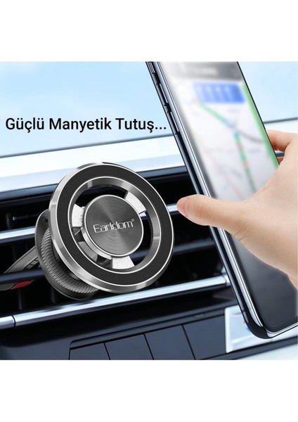 EH213 Izgara Klipsli Manyetik Mıknatıslı Magsafe Araç Içi Telefon Tutucu