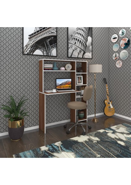 Kenzlife bilgisayar çalışma masası prost cvz 140*100*20 kitaplık sağda ofis sekreter laptop