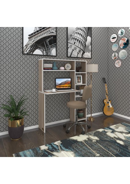 Kenzlife bilgisayar çalışma masası prost crd 140*100*20 kitaplık sağda ofis sekreter laptop