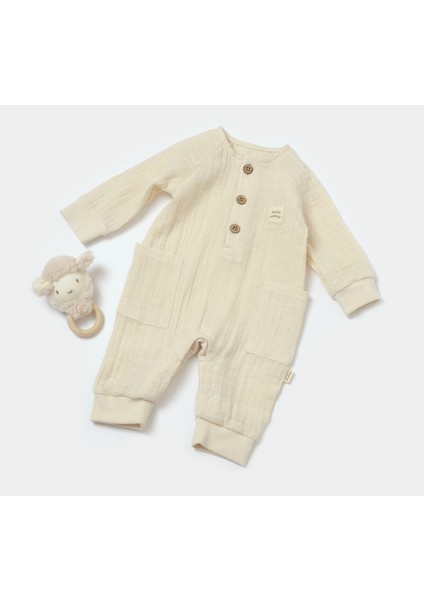 BabyCosy Organik Müslin Cepli Salopet