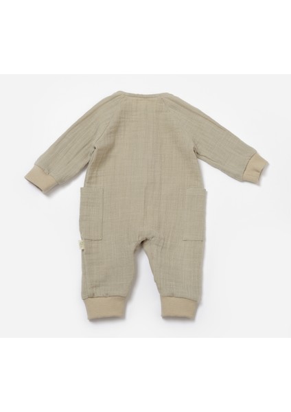 BabyCosy Organik Müslin Cepli Salopet