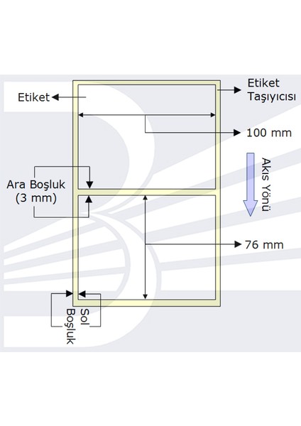 Pg Etiket 100MMX76MM (Tek Kolonda 1li) , Toplam  570 Ad (Vellum)