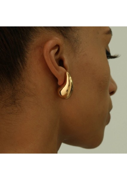 Bombeli Bottega Küpe Damla Model Küpe Gold Renk modelleri