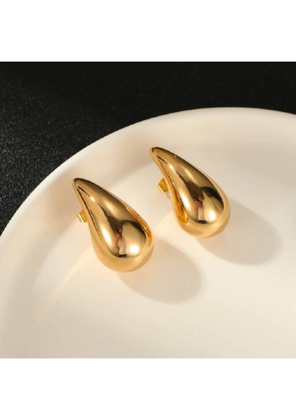 Bombeli Bottega Küpe Damla Model Küpe Gold Renk fırsatları