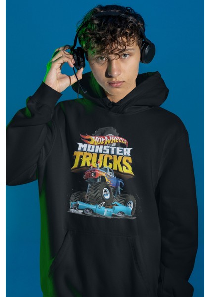 Hot Wheels 1 Baskılı Kapüşonlu Sweatshirt