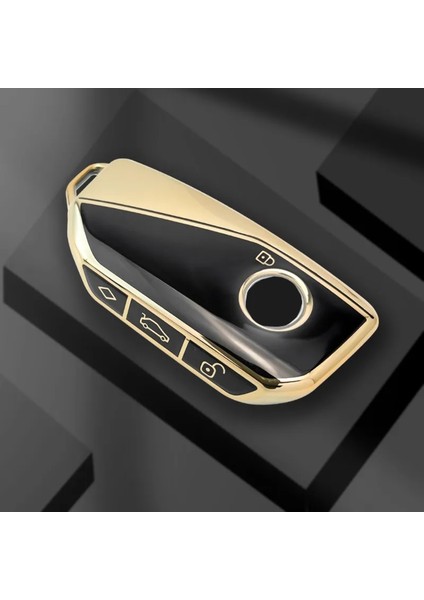 Bmw Anahtarlık Gold Siyah Detaylı Şık Tasarım Kumanda Kabı Bmw Ix Stylish Design Control Case