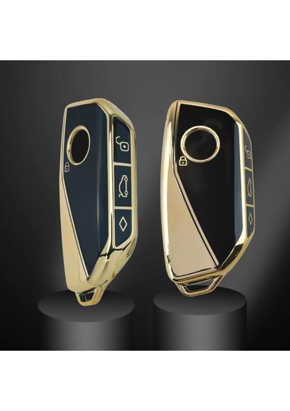 Bmw Anahtarlık Gold Siyah Detaylı Şık Tasarım Kumanda Kabı Bmw Ix Stylish Design Control Case