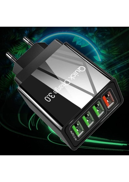A6 Çoklu Şarj Adaptörü 4 Port + J10 Type-C 5A/100W Şarj Kablosu -2mt