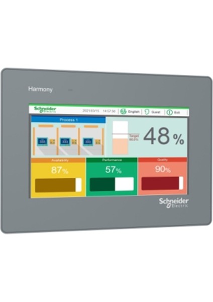 , HMIET6400 , 7" Wide Screen Touch Panel, 16M Colors, Com x 2, Eth x 1, USB Host / Device, Rtc, DC24V