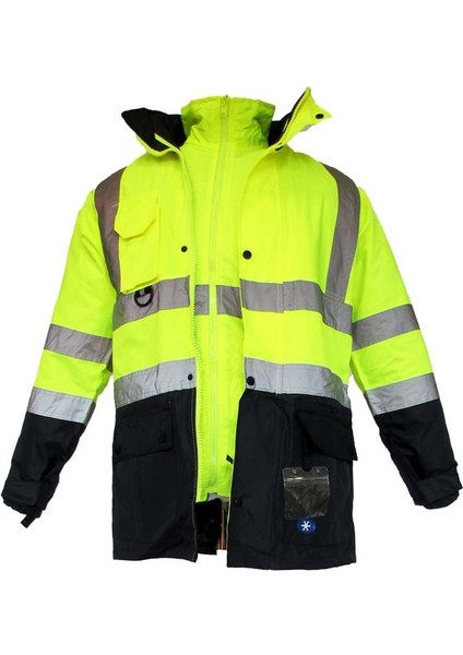 JN1003 Fosforlu Oxford 5+1 Içi Çıkmalı Parka Sarı Xxxl Beden