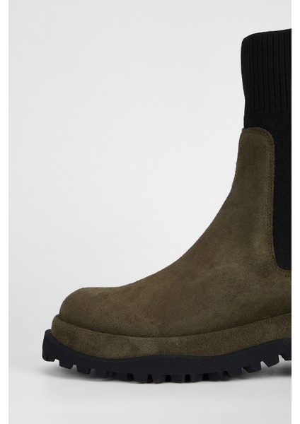 Kadın Haki Süet Hakiki Deri Casual Bot 33 7801 Bn Bot SK23/24 fırsatları