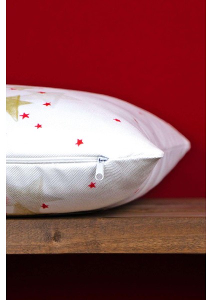 Çift Taraflı Kırmızı Geyik Yılbaşı Temalı Dijital Baskılı Kırlent Kılıfı -Cgh1362-Ct fiyatları