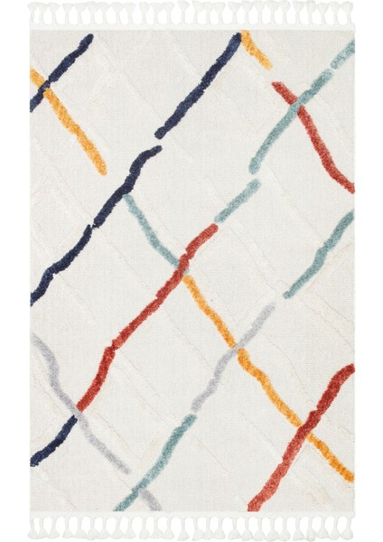 Trieste Ekru Geometrik Polyester Makine Halısı fiyatları