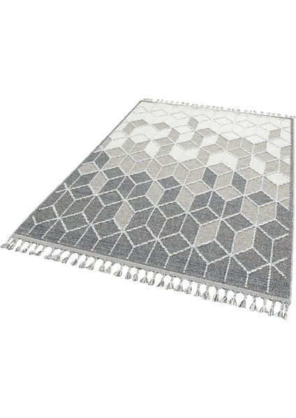 Murfreesboro Gri Geometrik Polipropilen Makine Halısı
