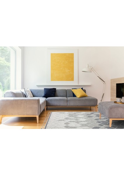 Murfreesboro Gri Geometrik Polipropilen Makine Halısı