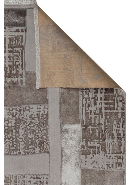Rialto Gri Geometrik Polyester Makine Halısı fiyatları