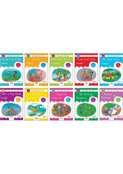 1. Sınıf Dik Temel Harflerle Okumaya Ilk Adım Seti 10 Kitap fiyatları