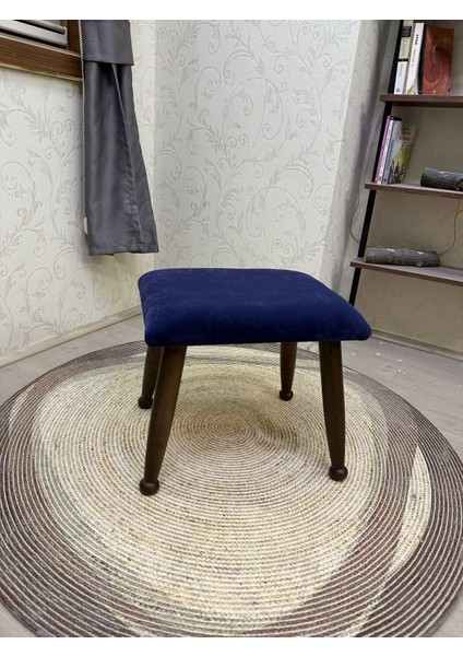 Trend Ceviz Lacivert Ahşap Ayak Uzatma Pufu Makyaj Koltuğu Bench Tabure fiyatları