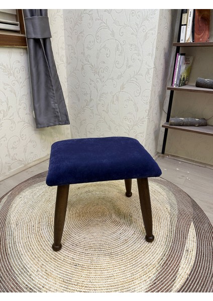 Trend Ceviz Lacivert Ahşap Ayak Uzatma Pufu Makyaj Koltuğu Bench Tabure modelleri