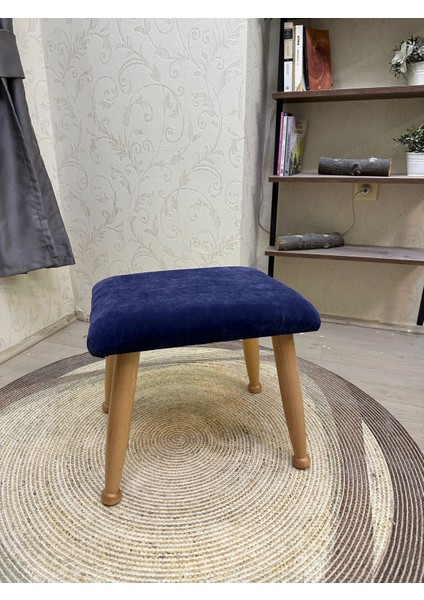 Trend Naturel Lacivert Ahşap Ayak Uzatma Pufu Makyaj Koltuğu Bench Tabure fiyatları