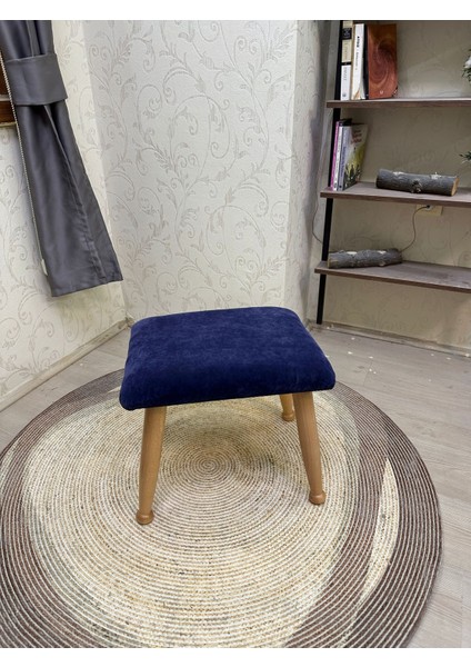 Trend Naturel Lacivert Ahşap Ayak Uzatma Pufu Makyaj Koltuğu Bench Tabure modelleri