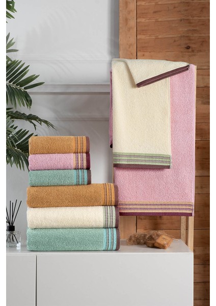 Hera Bukle Jakarlı Havlu Pudra 70X140