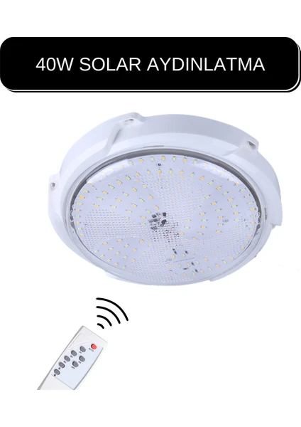 LED Solar Güneş Su Geçirmez Sıva Üstü İç ve Dış Mekan Armatür Dekoratif LED Aydınlatma 40W