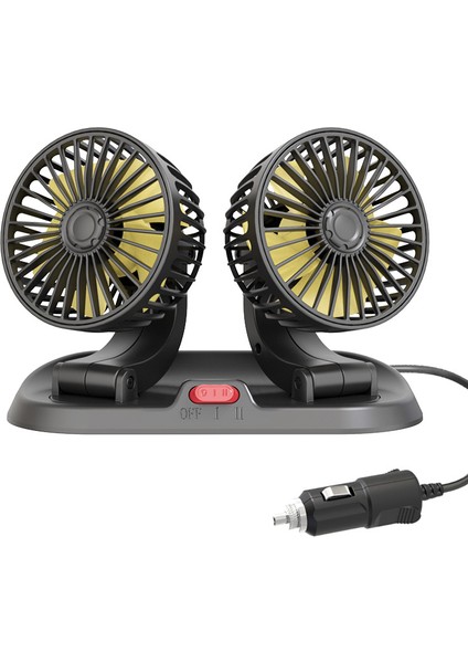 360 Dönebilen ve Ayarlanabilir Rüzgar Enerjisi Araba Çift Kafa Fanı (Yurt Dışından)