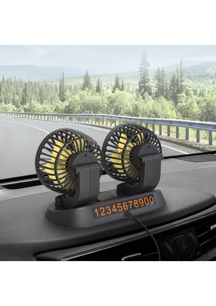 360 Dönebilen ve Ayarlanabilir Rüzgar Enerjisi Araba Çift Kafa Fanı (Yurt Dışından)