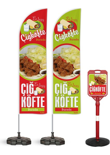 Çiğköfte 2 Yelken Bayrak + 1 Yön. Dubası Paketi V1