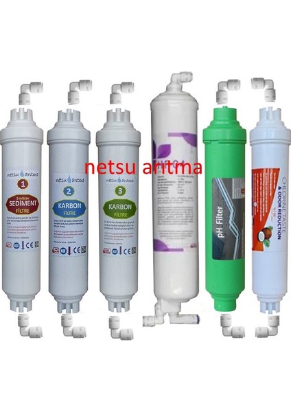Bms Su Arıtma Cihazı Uyumlu/muadil Filtresi,6 Lı Filtre seti-2 (10) inç-