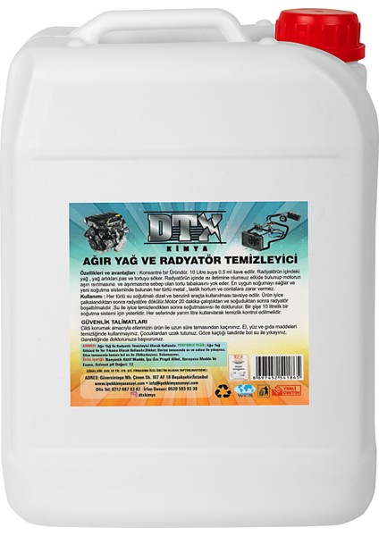 Oto Kalorifer ve Petek Temizleme Sıvısı Yağ Sök. Etkili 22/25 Litre