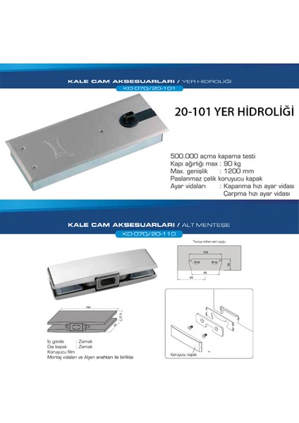 Kale Arco Kolsuz Cam Kapı Aksesuar Seti - Cam Detaylı indirimleri
