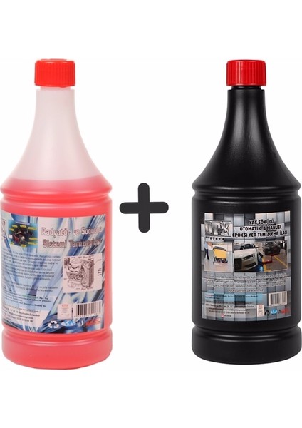 Oto Kalorifer ve Petek Temizleme (Solventli) 1 Lt & Epoksi Yer,zemin Temizleme Deterjanı 1 Lt