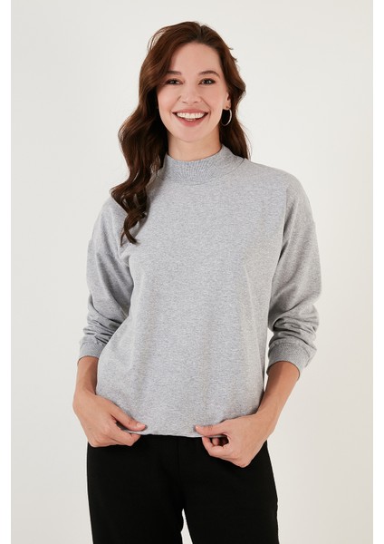 Dik Yaka Basic Örme Sweat Bayan Sweat 5863323 fırsatları