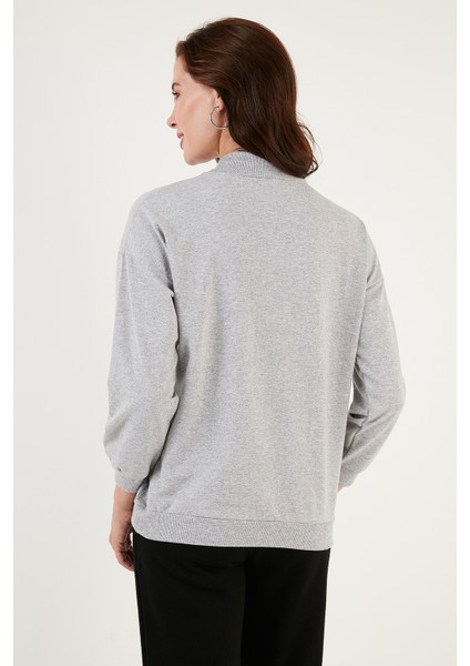 Dik Yaka Basic Örme Sweat Bayan Sweat 5863323 indirimleri