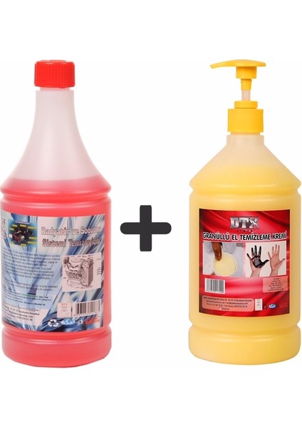 (Solventli) Oto Kalorifer ve Petek Temizleme 1 Lt & Granüllü El Temizleme Sabunu 1 Lt