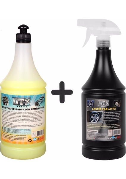 Ağır Yağ Sökücü Radyatör Temizleme 1 Litre & Lastik Parlatıcı Sıvısı 500 ml