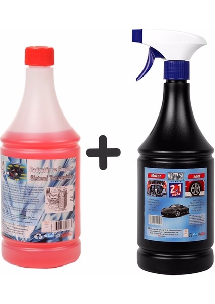 Oto Kalorifer ve Petek Temizleme (Solventli) 1lt & Motor ve Jant Temizleme Sıvısı 1 Lt