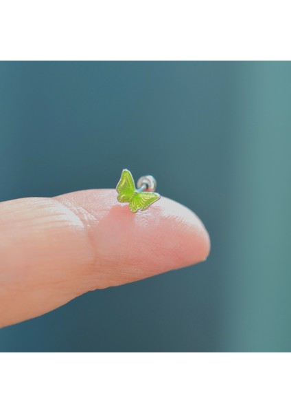 Fıstık Yeşil Kelebekli Piercing Helix Kıkırdak Conch Lob Silver fırsatları