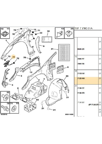 Ön Tampon Braketi Sağ (7120NH)