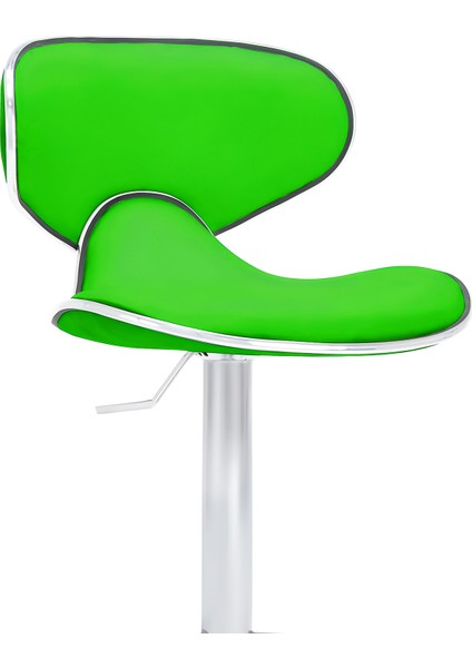 Zen Bar Taburesi - Yeşil Modern Deri Metal Ataklı Yüksek Tezgah Sandalyesi - 9549S0513