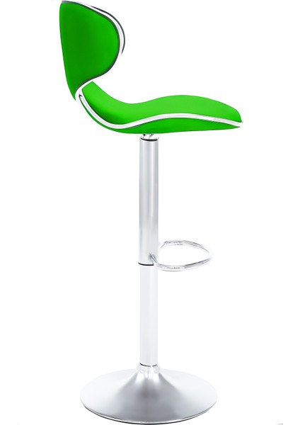 Zen Bar Taburesi - Yeşil Modern Deri Metal Ataklı Yüksek Tezgah Sandalyesi - 9549S0513