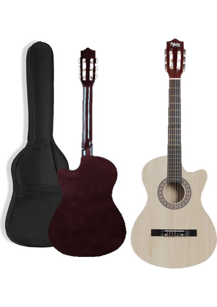 CG-395NT Natural Renk Kesik Klasik Gitar 4/4 Yetişkin Boy Sap Ayarlı Full Set