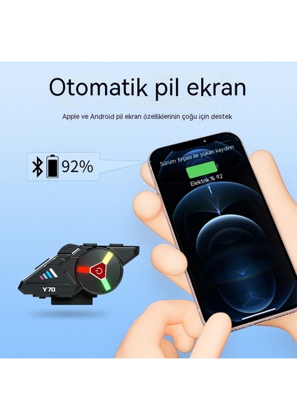 Y70 Bluetooth Kask Kulaklı (Yurt Dışından)