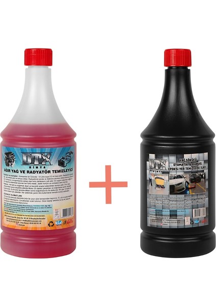 Ağır Yağ Sökücü Konsantre (1/5) 1 Lt & Epoxi Yer Temizleme Sıvısı 1 Lt