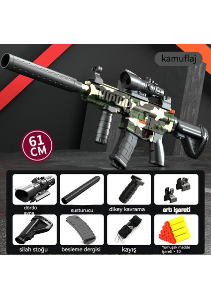 M416 Manuel Çekme Cıvatası Yumuşak Kurşun Oyuncak Tabanca Çocuk Saldırı Tüfeği (Yurt Dışından)