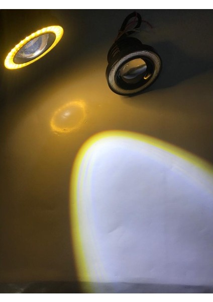 Universal Angel Mercekli LED Angel Turuncu Renk Sis Farı, 76MM